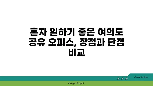 여의도에서 1인실 공유 오피스를 찾는 방법: 장점, 단점 비교