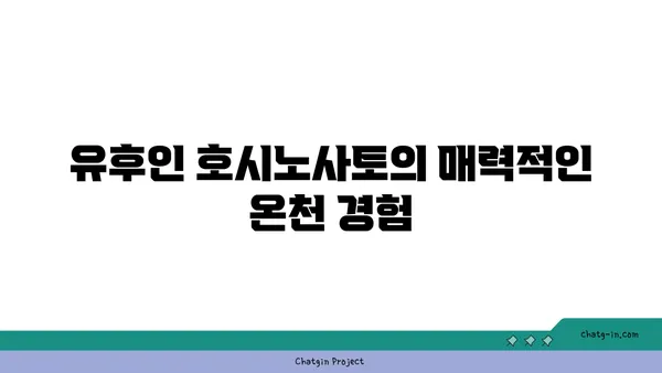 유후인 호시노사토 온천이 있는 료칸에서 즐거운 하룻밤