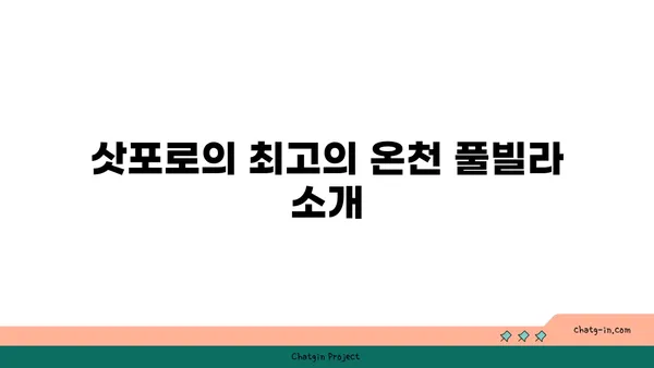 삿포로에서의 온천 풀빌라 오션뷰 숙소 예약