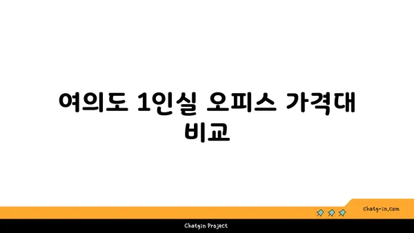 추천 TOP5: 가격과 장단점 분석을 통한 여의도 1인실 공유 오피스 비교