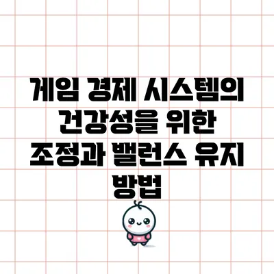 게임 경제 시스템의 건강성을 위한 조정과 밸런스 유지 방법