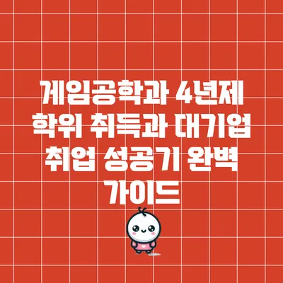 게임공학과 4년제 학위 취득과 대기업 취업 성공기 완벽 가이드