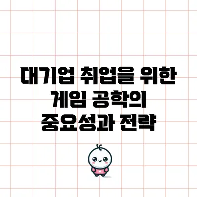 대기업 취업을 위한 게임 공학의 중요성과 전략