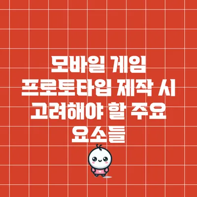 모바일 게임 프로토타입 제작 시 고려해야 할 주요 요소들
