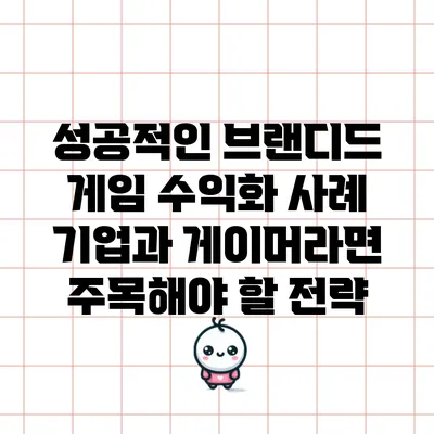 성공적인 브랜디드 게임 수익화 사례: 기업과 게이머라면 주목해야 할 전략