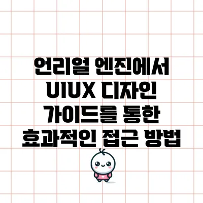 언리얼 엔진에서 UI/UX 디자인 가이드를 통한 효과적인 접근 방법