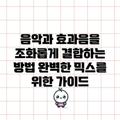 음악과 효과음을 조화롭게 결합하는 방법: 완벽한 믹스를 위한 가이드