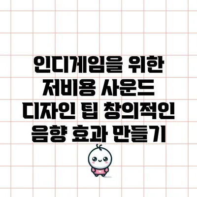 인디게임을 위한 저비용 사운드 디자인 팁: 창의적인 음향 효과 만들기