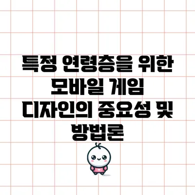 특정 연령층을 위한 모바일 게임 디자인의 중요성 및 방법론