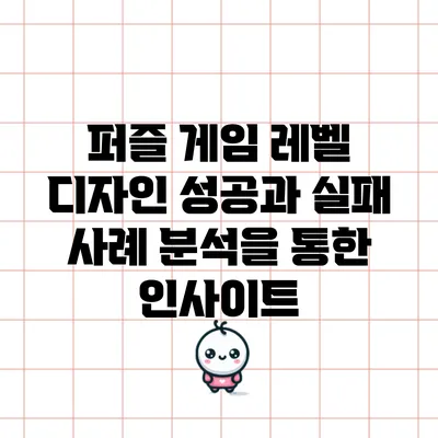 퍼즐 게임 레벨 디자인: 성공과 실패 사례 분석을 통한 인사이트