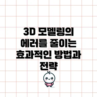 3D 모델링의 에러를 줄이는 효과적인 방법과 전략