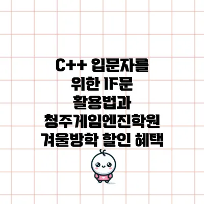 C++ 입문자를 위한 IF문 활용법과 청주게임엔진학원 겨울방학 할인 혜택
