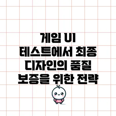 게임 UI 테스트에서 최종 디자인의 품질 보증을 위한 전략