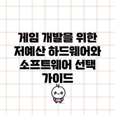 게임 개발을 위한 저예산 하드웨어와 소프트웨어 선택 가이드