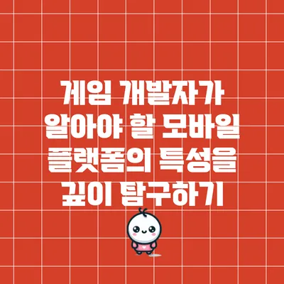 게임 개발자가 알아야 할 모바일 플랫폼의 특성을 깊이 탐구하기