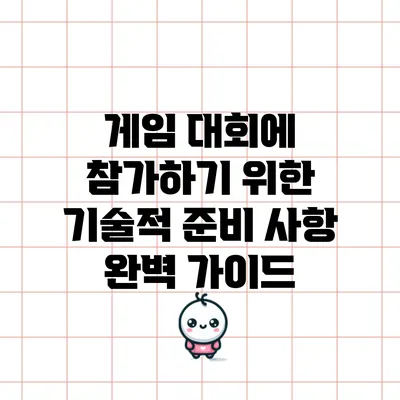 게임 대회에 참가하기 위한 기술적 준비 사항 완벽 가이드