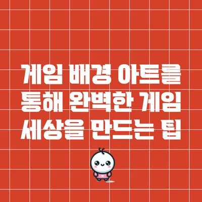 게임 배경 아트를 통해 완벽한 게임 세상을 만드는 팁