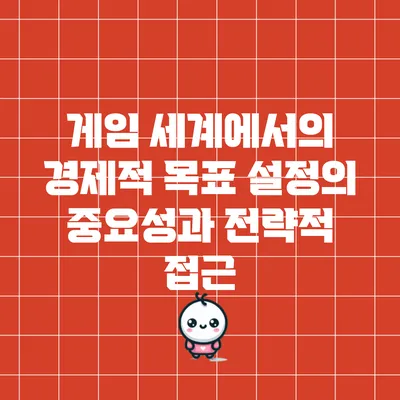 게임 세계에서의 경제적 목표 설정의 중요성과 전략적 접근