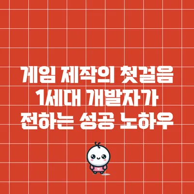 게임 제작의 첫걸음: 1세대 개발자가 전하는 성공 노하우