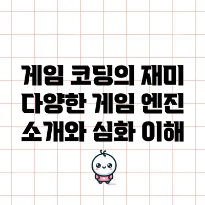 게임 코딩의 재미: 다양한 게임 엔진 소개와 심화 이해