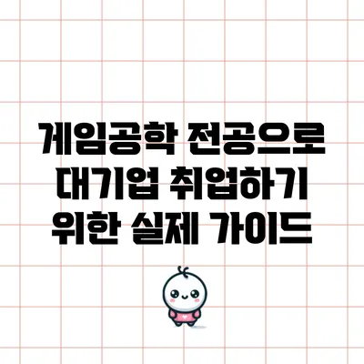 게임공학 전공으로 대기업 취업하기 위한 실제 가이드