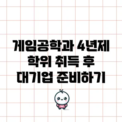 게임공학과 4년제 학위 취득 후 대기업 준비하기
