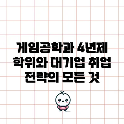 게임공학과 4년제 학위와 대기업 취업 전략의 모든 것