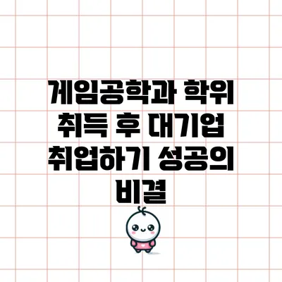 게임공학과 학위 취득 후 대기업 취업하기: 성공의 비결