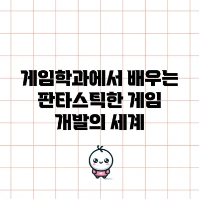 게임학과에서 배우는 판타스틱한 게임 개발의 세계