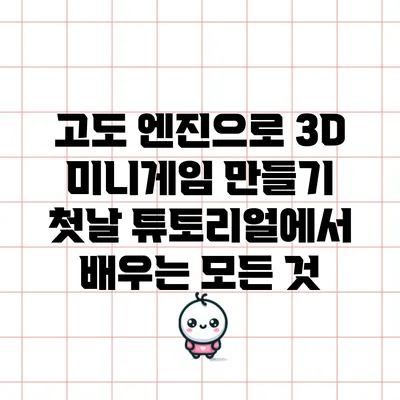 고도 엔진으로 3D 미니게임 만들기: 첫날 튜토리얼에서 배우는 모든 것