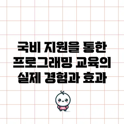 국비 지원을 통한 프로그래밍 교육의 실제 경험과 효과