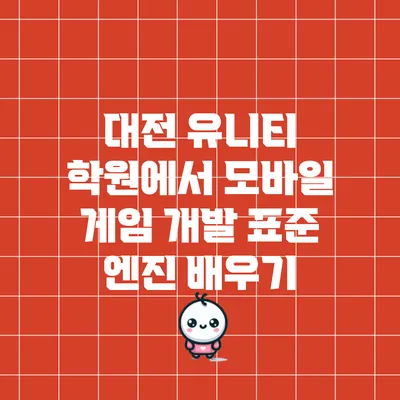 대전 유니티 학원에서 모바일 게임 개발 표준 엔진 배우기