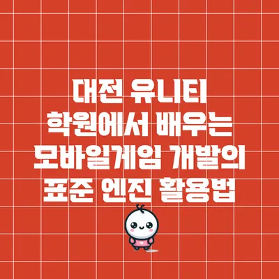 대전 유니티 학원에서 배우는 모바일게임 개발의 표준 엔진 활용법