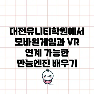 대전유니티학원에서 모바일게임과 VR 연계 가능한 만능엔진 배우기
