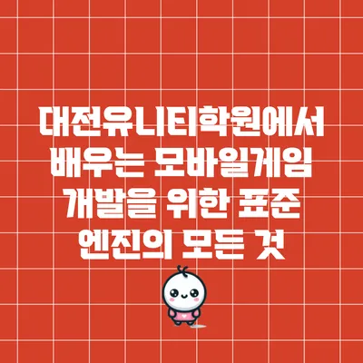 대전유니티학원에서 배우는 모바일게임 개발을 위한 표준 엔진의 모든 것