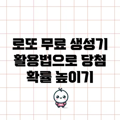 로또 무료 생성기 활용법으로 당첨 확률 높이기