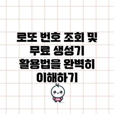 로또 번호 조회 및 무료 생성기 활용법을 완벽히 이해하기