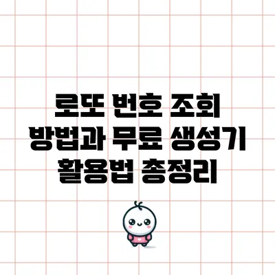 로또 번호 조회 방법과 무료 생성기 활용법 총정리