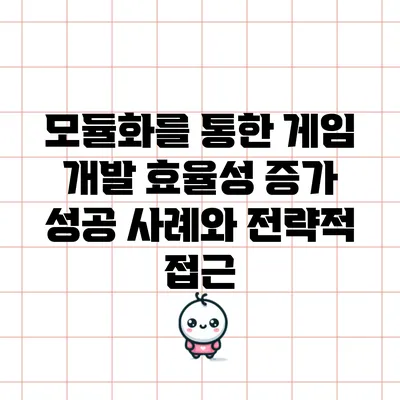 모듈화를 통한 게임 개발 효율성 증가: 성공 사례와 전략적 접근