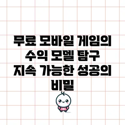 무료 모바일 게임의 수익 모델 탐구: 지속 가능한 성공의 비밀