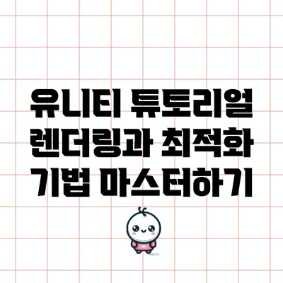 유니티 튜토리얼: 렌더링과 최적화 기법 마스터하기
