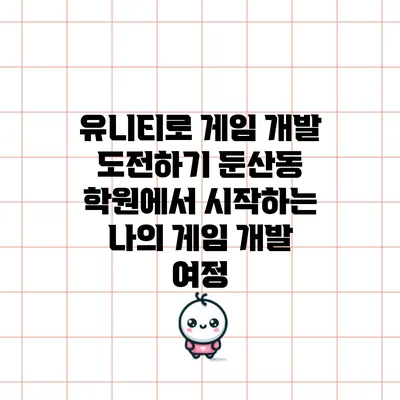 유니티로 게임 개발 도전하기: 둔산동 학원에서 시작하는 나의 게임 개발 여정