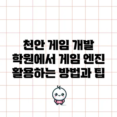천안 게임 개발 학원에서 게임 엔진 활용하는 방법과 팁