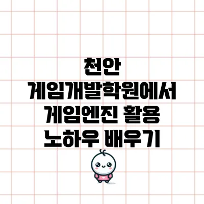 천안 게임개발학원에서 게임엔진 활용 노하우 배우기