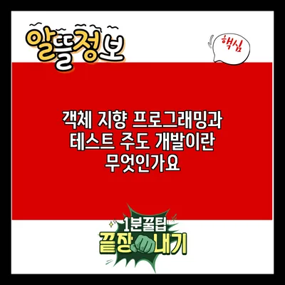 객체 지향 프로그래밍과 테스트 주도 개발이란 무엇인가요?