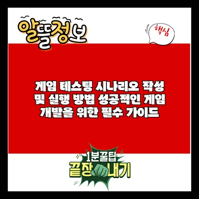 게임 테스팅 시나리오 작성 및 실행 방법: 성공적인 게임 개발을 위한 필수 가이드