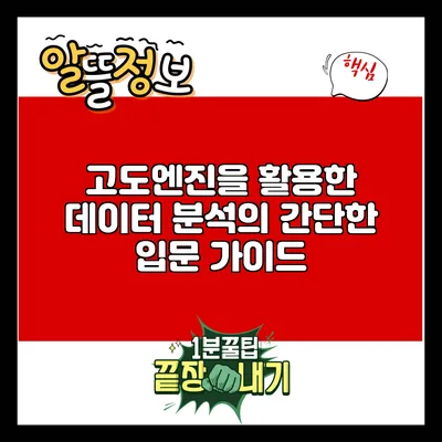 고도엔진을 활용한 데이터 분석의 간단한 입문 가이드