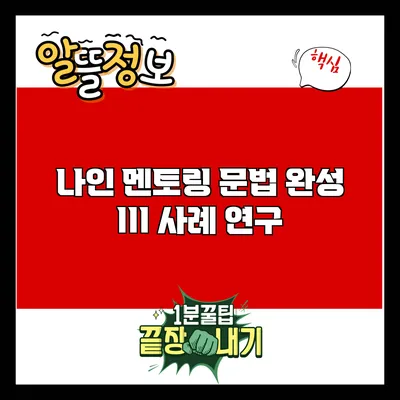 나인 멘토링: 문법 완성 III 사례 연구