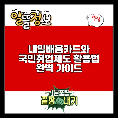 내일배움카드와 국민취업제도 활용법 완벽 가이드