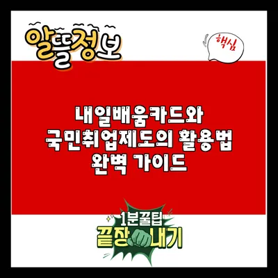 내일배움카드와 국민취업제도의 활용법 완벽 가이드